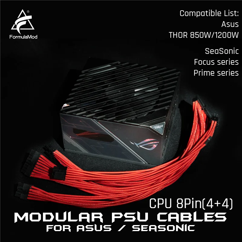 FormulaMod Fm-HS-W, 18AWG ЦП 8Pin (4 + 4) PSU полностью модульные ткацкие кабели для серий sesonic Focus/Prime и Asus THOR PSU
FormulaMod Fm-HS-W, 18AWG ЦП 8Pin (4 + 4) PSU полностью модульные ткацкие кабели для серий sesonic Focus/Prime и Asus THOR PSU