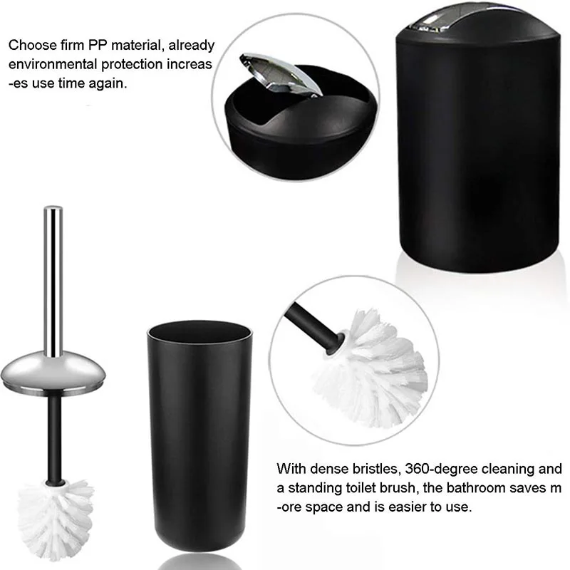 Bathroom Supplies Six-Piece Bathroom Set Toothbrush Holder Mouthwash Cup Toilet Brush Trash Can Soap Box Lotion Dispenser Set
Bathroom Supplies Six-Piece Bathroom Set Toothbrush Holder Mouthwash Cup Toilet Brush Trash Can Soap Box Lotion Dispenser Set