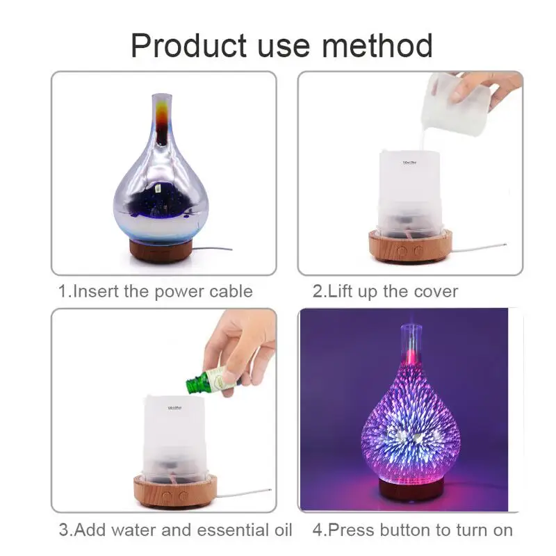 3D Firework Glass Vase Shape Aroma diffuser 7 Color Led Night Aroma Essential Oil Diffuser Mist Maker Ultrasonic Air Humidifier
3D Firework Glass Vase Shape Aroma diffuser 7 Color Led Night Aroma Essential Oil Diffuser Mist Maker Ultrasonic Air Humidifier