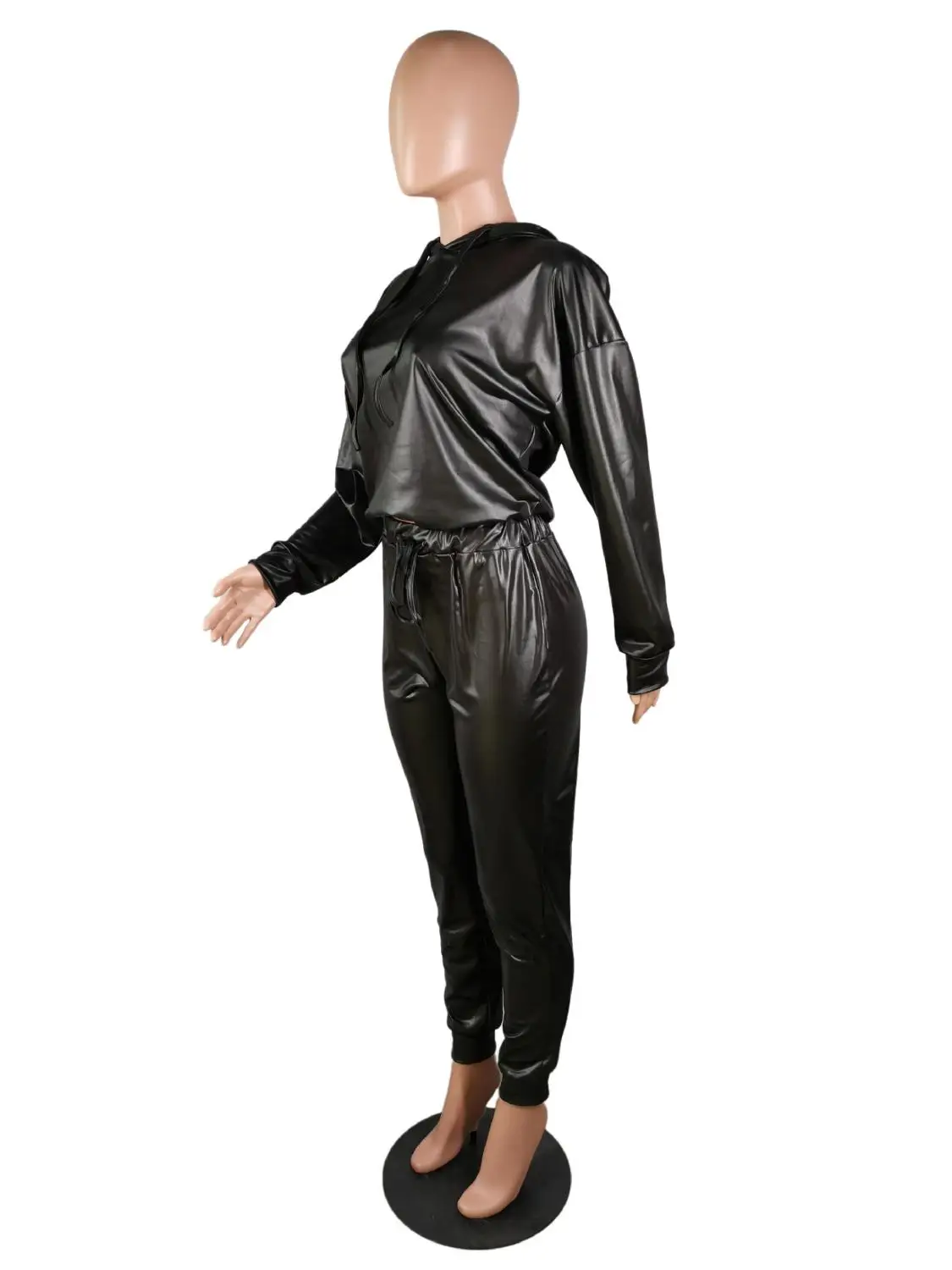 Plus Size 2020 Spring Women Two Pieces Set Pu Leather hooded Crop Top +Long Pants High Waist Club Wear Outfit For Women
Plus Size 2020 Spring Women Two Pieces Set Pu Leather hooded Crop Top +Long Pants High Waist Club Wear Outfit For Women