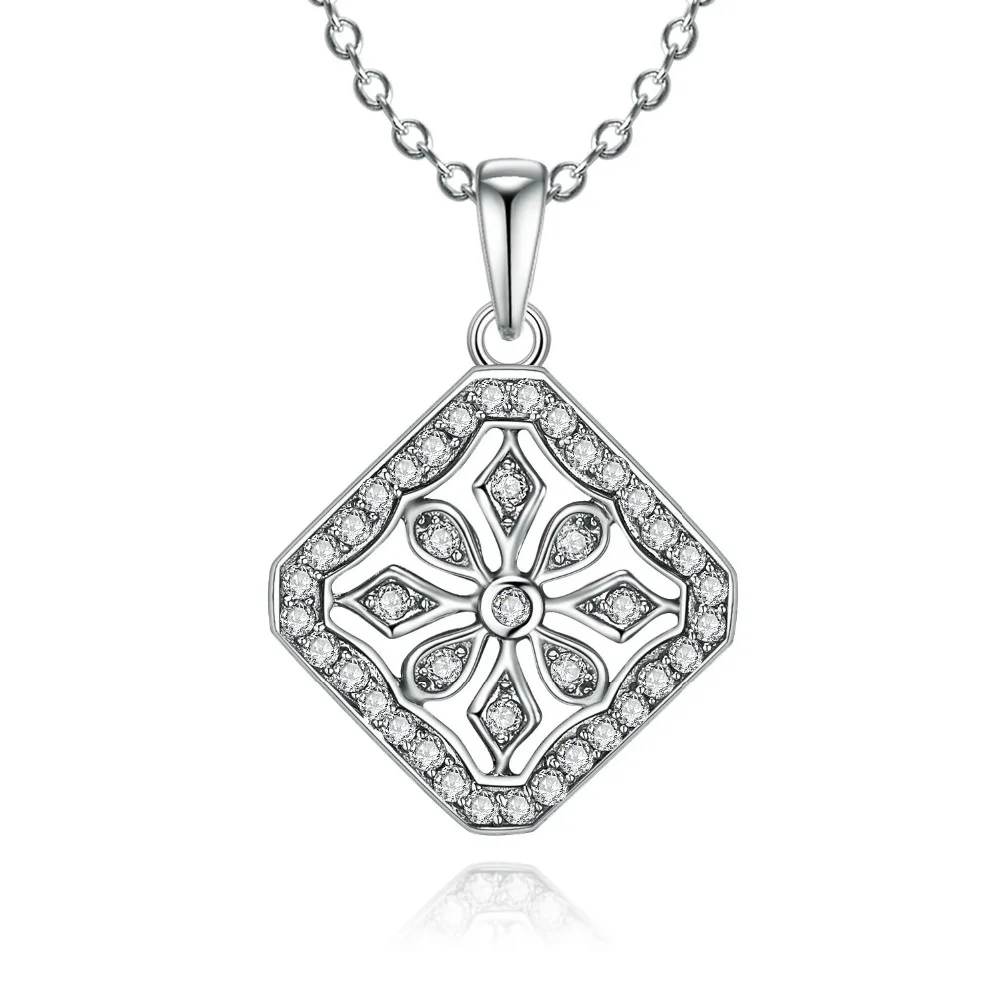 ANZIW Luxury 925 Sterling Silver Pendant Necklace for Women Square Halo Flower Long Chain Necklace Wedding Silver Jewelry Gifts
ANZIW Luxury 925 Sterling Silver Pendant Necklace for Women Square Halo Flower Long Chain Necklace Wedding Silver Jewelry Gifts