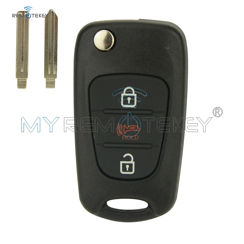 

Remtekey NYOSEKSAM11ATX Flip remote car key shell case for Kia Hyundai 3 button TOY49