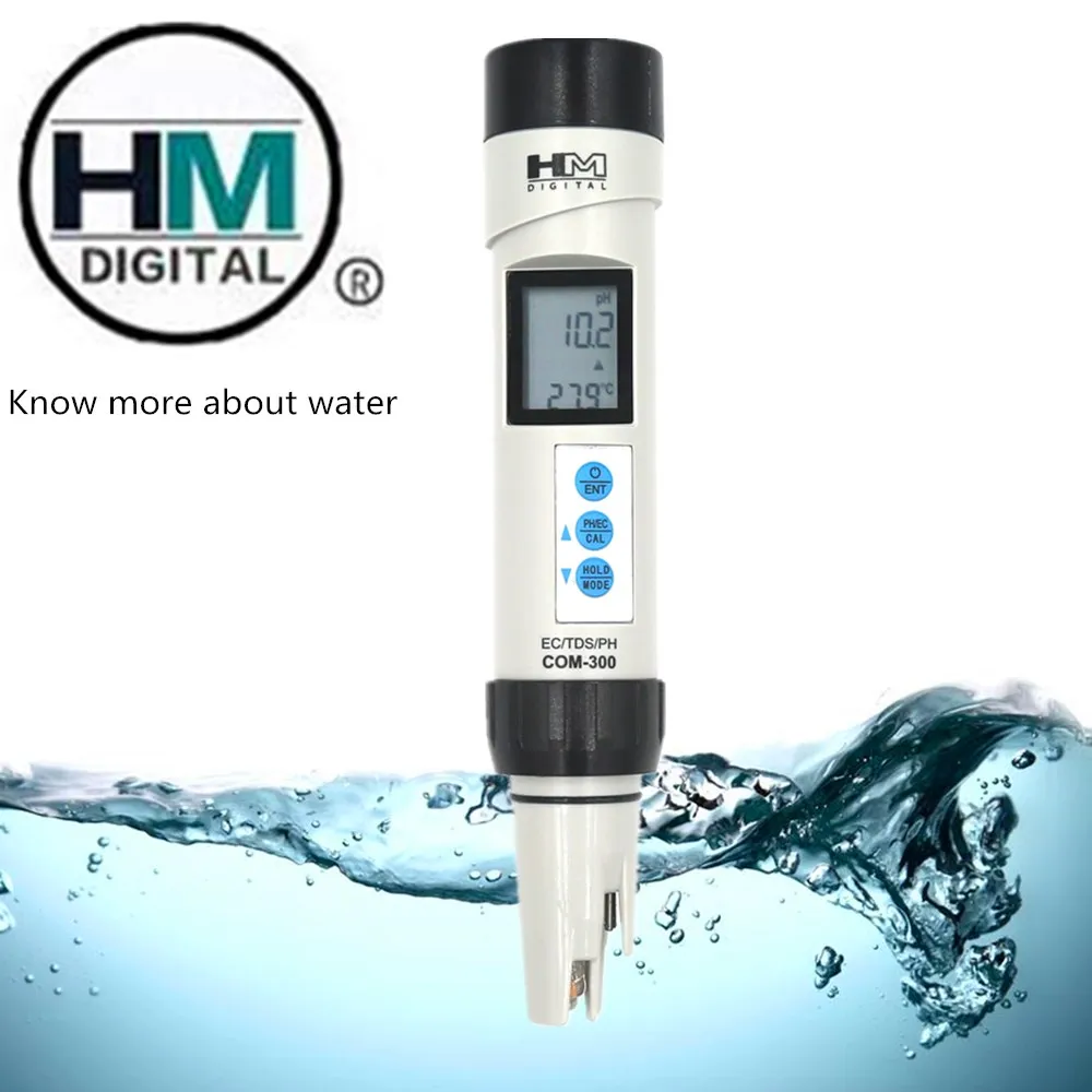 COM-300 Тестеры 4 в 1, цифровые измерительные инструменты качества воды, TDS/EC/Temp/PH-метр, водонепроницаемое испытательное устройство 
COM-300 Тестеры 4 в 1, цифровые измерительные инструменты качества воды, TDS/EC/Temp/PH-метр, водонепроницаемое испытательное устройство