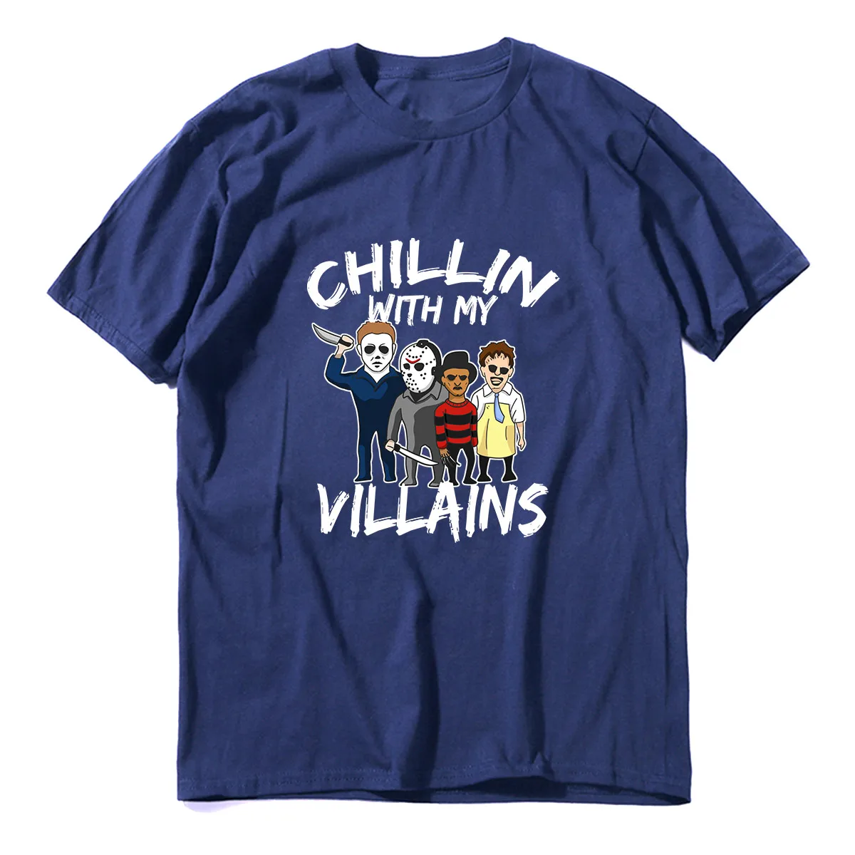 Unisex 100% Cotton Chillin With My Villains Jason Voorhees Halloween Character Gift Fan Summer Men's Novelty Oversized T-Shirt
Unisex 100% Cotton Chillin With My Villains Jason Voorhees Halloween Character Gift Fan Summer Men's Novelty Oversized T-Shirt