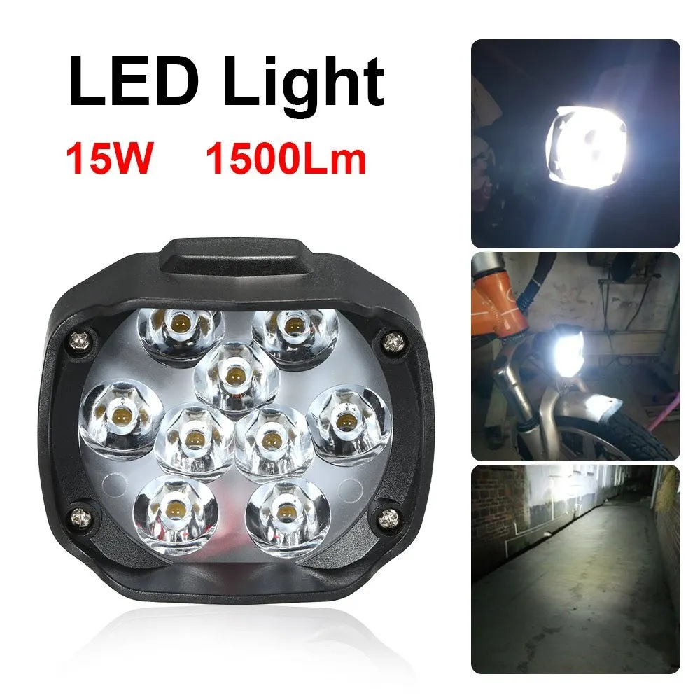 

9 LEDs 15W 1500Lm Motorcycle Headlight White Scooters Fog Spotlight Motorcycle Accessories Moto Headlamp