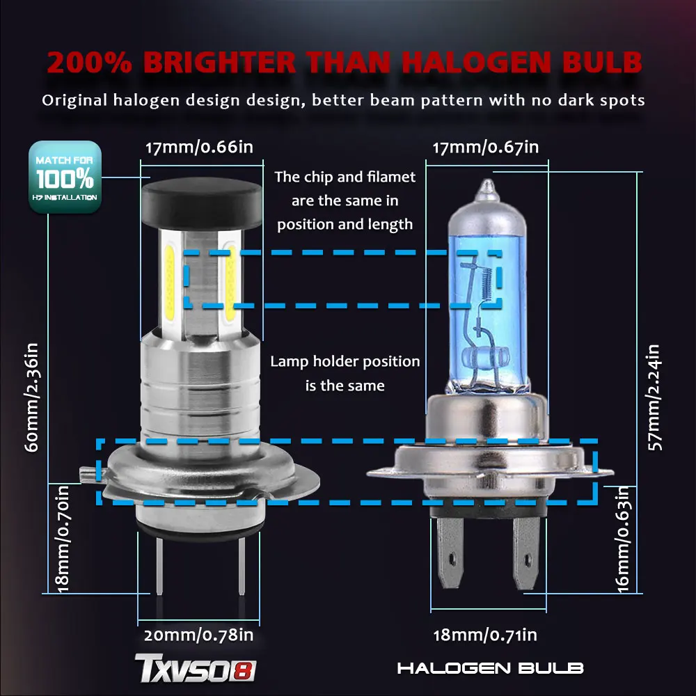 Top Quality 2PCS Car H7 LED Headlight Bulbs 12V 24V 110W 30000LM 6000K Headlight Conversion Kit Bulb High or Low Beam Wholesale
Top Quality 2PCS Car H7 LED Headlight Bulbs 12V 24V 110W 30000LM 6000K Headlight Conversion Kit Bulb High or Low Beam Wholesale