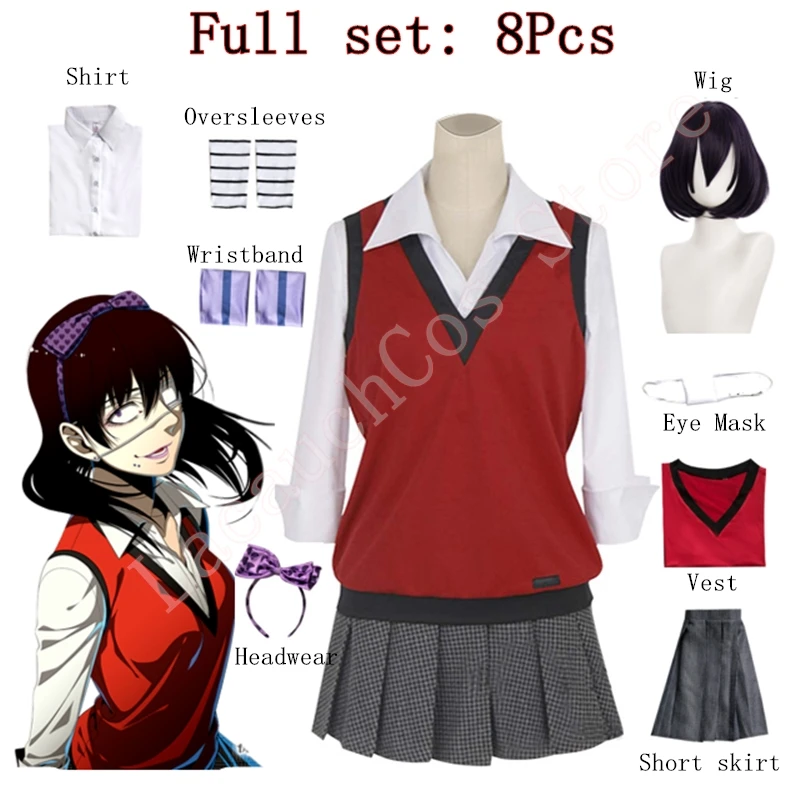Lacauch Anime ikishima Midari Cosplay Costume Compulsive Gambler Wigs Accessories JK Uniform Schoolgirl School Suit
Lacauch Anime ikishima Midari Cosplay Costume Compulsive Gambler Wigs Accessories JK Uniform Schoolgirl School Suit