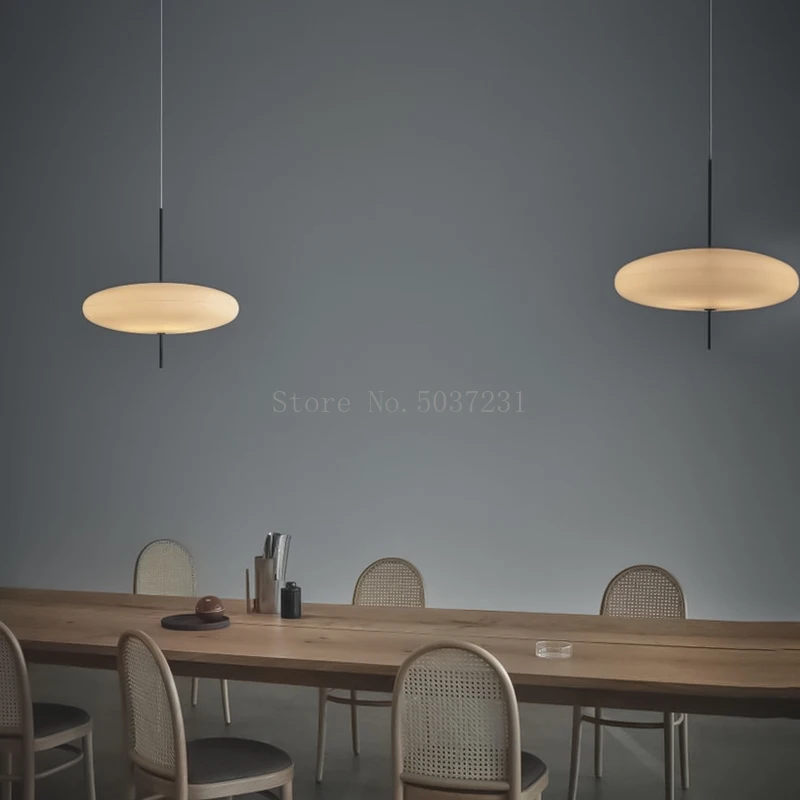 Nordic Danish UFO Pendant Lights Simple White Acrylic Hanging Lamp Designer Restaurant Creative Led Lighting Suspendu Home Decor | Лампы и