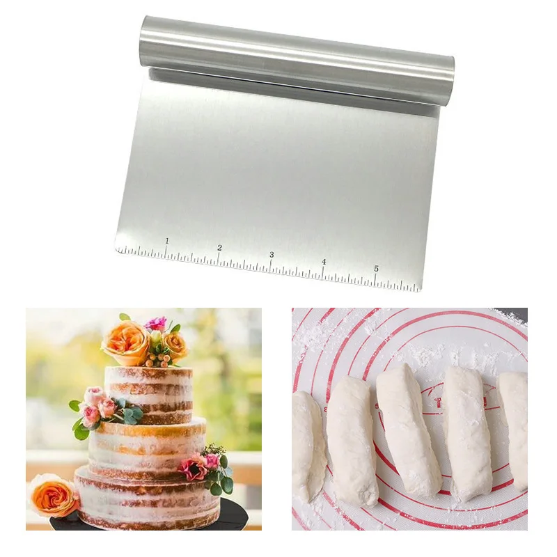 Stainless Steel Cake Scraper Pizza Dough Pastry Cutter Backing Cake Cooking Dough Scraper Cake Decoration Tools Kitchen Supplies
Stainless Steel Cake Scraper Pizza Dough Pastry Cutter Backing Cake Cooking Dough Scraper Cake Decoration Tools Kitchen Supplies