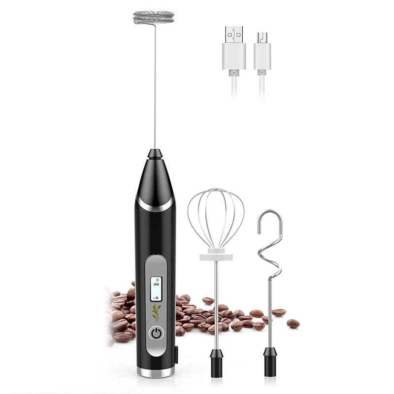 Top Sale Milk Frother, USB Rechargeable Hand Mixer with 3 Stainless Steel Whisk LCD Display, 3 Speeds Handheld Frother Whisk
Top Sale Milk Frother, USB Rechargeable Hand Mixer with 3 Stainless Steel Whisk LCD Display, 3 Speeds Handheld Frother Whisk