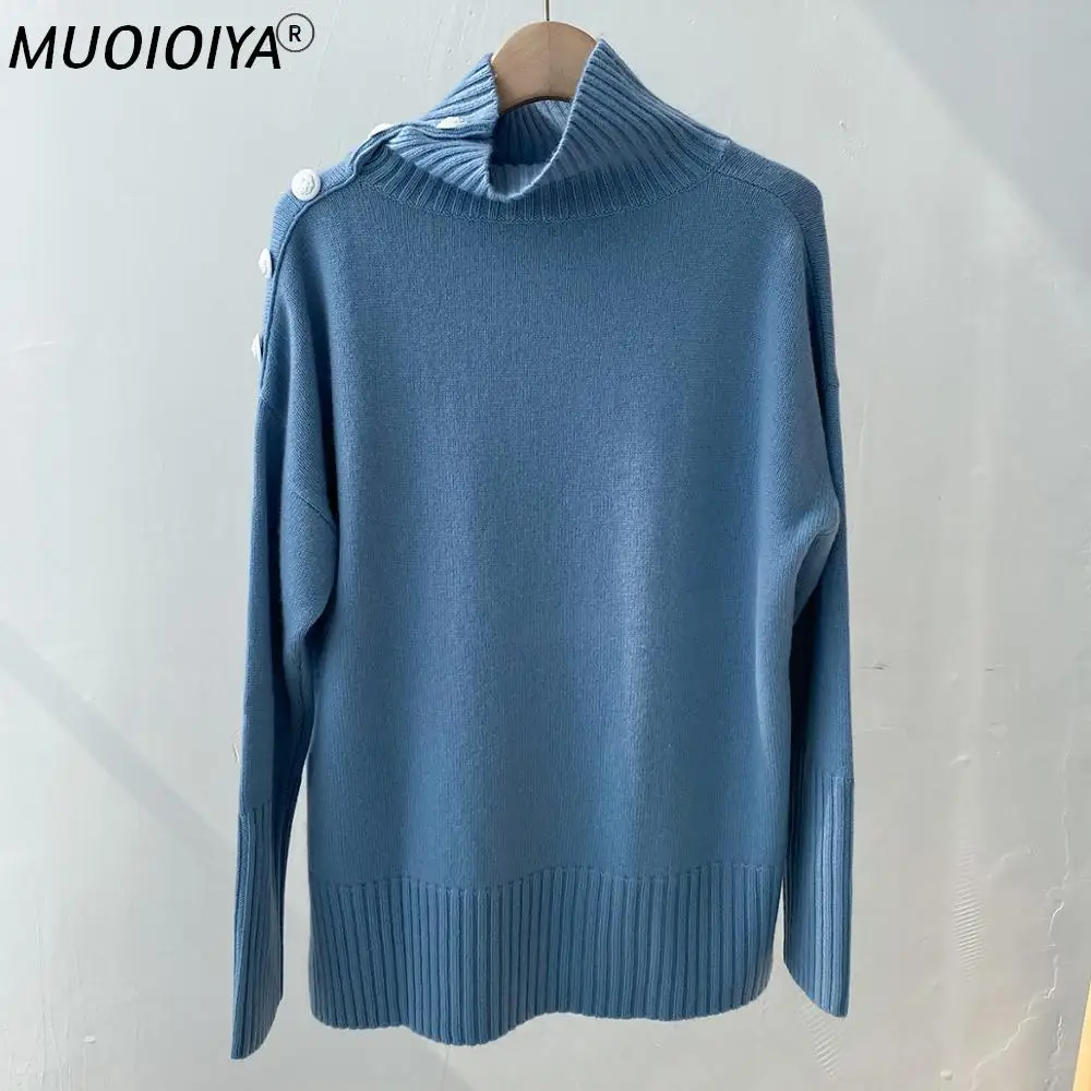 100% Cashmere Turtleneck Sweater Women Hem Split Two Colors Loose Casual Autumn New Ladies Pullovers with Buttons
100% Cashmere Turtleneck Sweater Women Hem Split Two Colors Loose Casual Autumn New Ladies Pullovers with Buttons