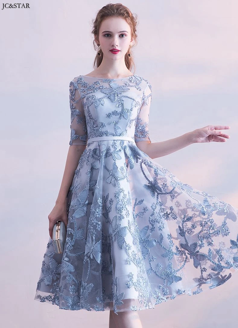 Vestido para casamento convidada new lace half sleeve A Line dusty blue champagne black navy blue burgundy bridesmaid dress Tea
Vestido para casamento convidada new lace half sleeve A Line dusty blue champagne black navy blue burgundy bridesmaid dress Tea