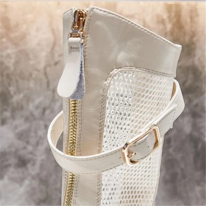 Summer net celebrity hot boots children hollow mesh breathable thin high-tube net boots flat front zipper ladies sandals
Summer net celebrity hot boots children hollow mesh breathable thin high-tube net boots flat front zipper ladies sandals
