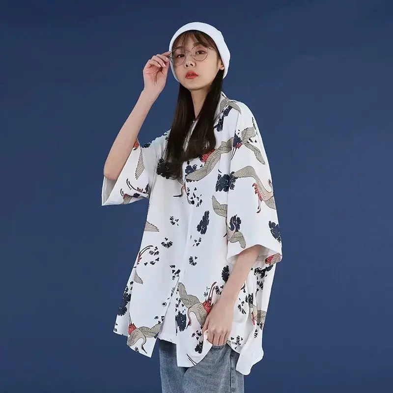 Niche Design Summer Crane Pattern Short Sleeve Casual All-match Fairy Blouse Temperament Trend Shirt Loose Women's Shirts
Niche Design Summer Crane Pattern Short Sleeve Casual All-match Fairy Blouse Temperament Trend Shirt Loose Women's Shirts