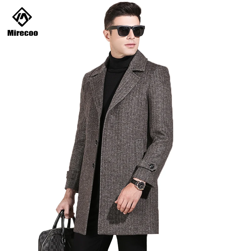 Mirecoo Winter Wool Coat Men Woolen Long Thick Overcoat Jacket Men Turn-down Collar Men's Business Solid Color Warm Wool Coat
Mirecoo Winter Wool Coat Men Woolen Long Thick Overcoat Jacket Men Turn-down Collar Men's Business Solid Color Warm Wool Coat