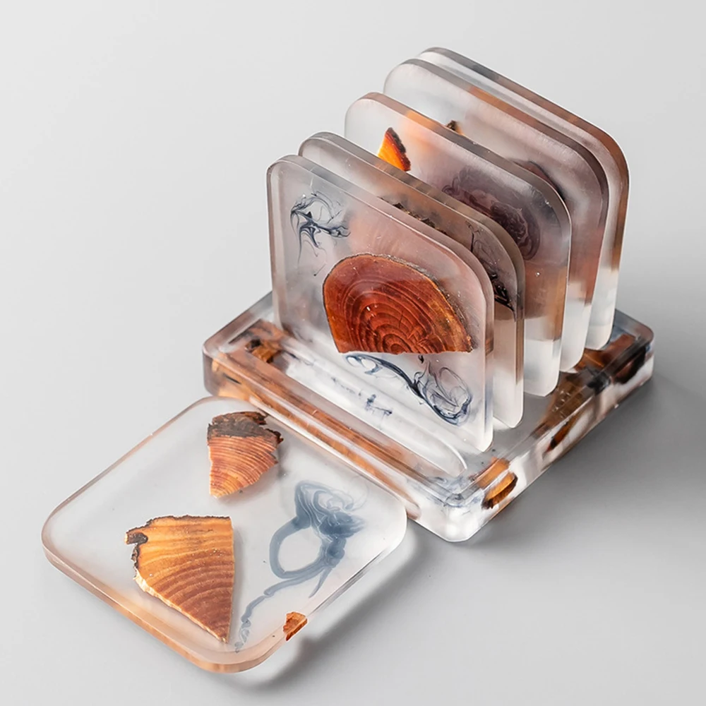 Cup Mat Rack with 6pcs Coaster Pine Resin Heat Resistant Heat Insulation Cushion Tea Saucer Cushion Dry Tea Accessories
Cup Mat Rack with 6pcs Coaster Pine Resin Heat Resistant Heat Insulation Cushion Tea Saucer Cushion Dry Tea Accessories