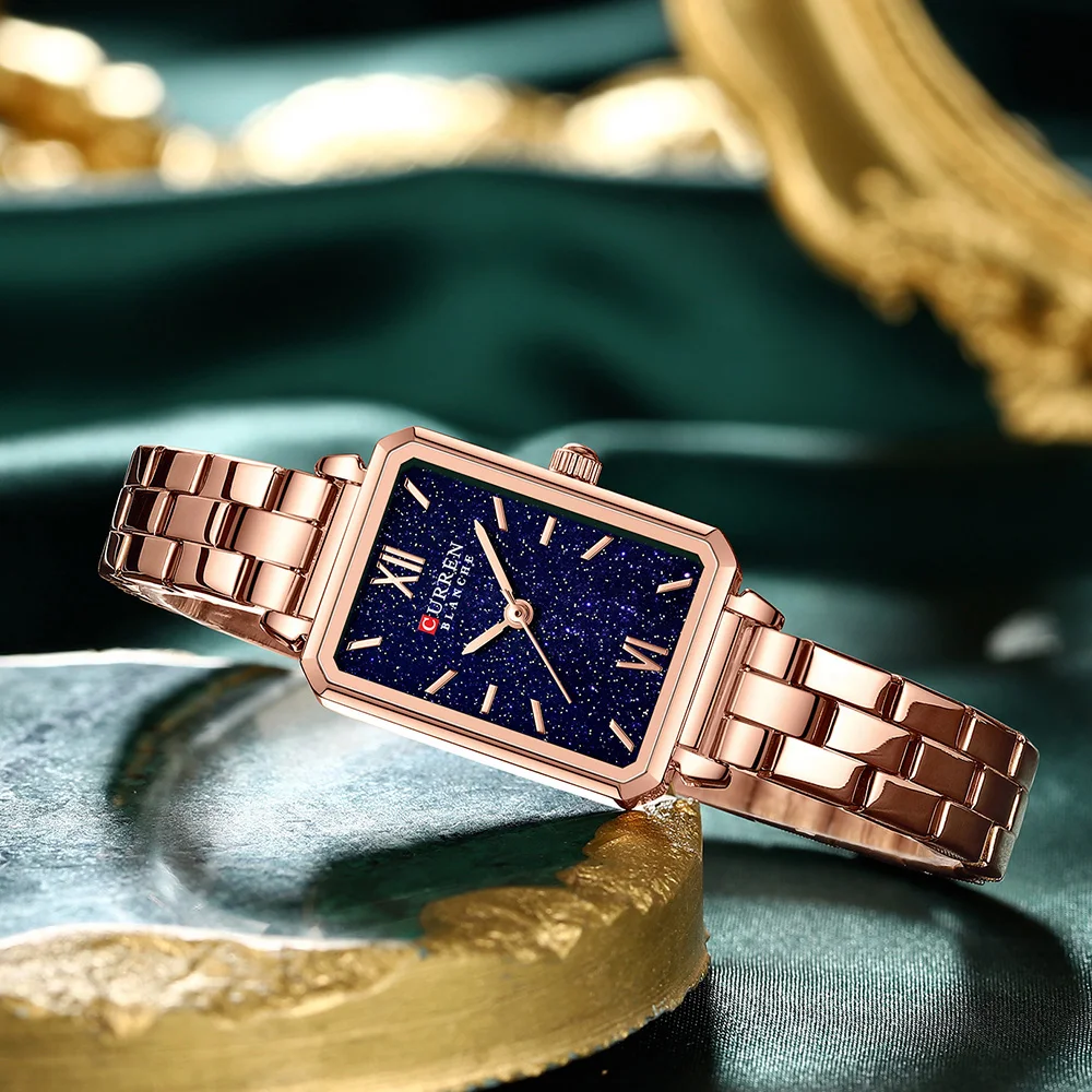 Women Watches CURREN Luxury Elegant Green Quartz Watch Fashion Rectangle Dial Stainless Ladies Wristwatch Montre Femme 9082
Women Watches CURREN Luxury Elegant Green Quartz Watch Fashion Rectangle Dial Stainless Ladies Wristwatch Montre Femme 9082