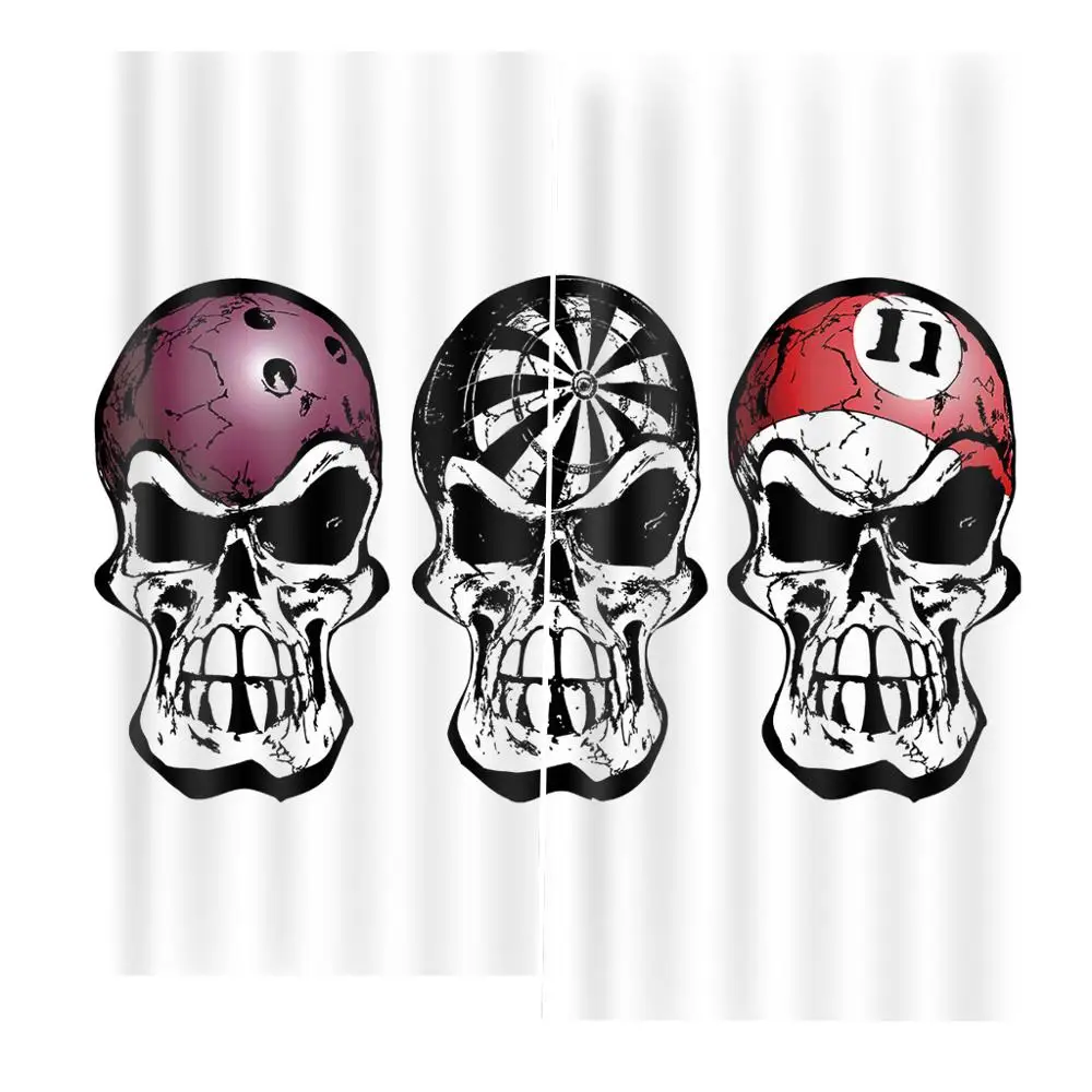 Custom 3D Curtains Bowling Darts and Billiard Skulls Skeleton Angry Horror Pirate Window Drapes For Living room bedroom Decor
Custom 3D Curtains Bowling Darts and Billiard Skulls Skeleton Angry Horror Pirate Window Drapes For Living room bedroom Decor