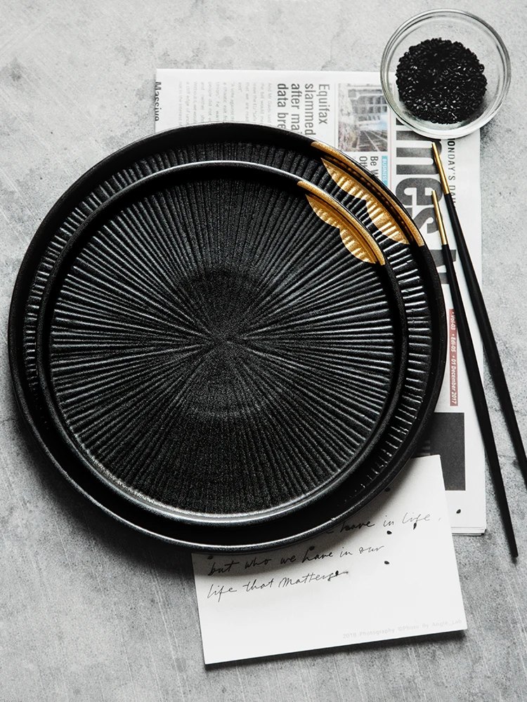 Japanese Creative Ceramic Tableware Restaurant Steak Plate Dessert Dim Sum Plate Japanese Sushi Plate Household Plate Black
Japanese Creative Ceramic Tableware Restaurant Steak Plate Dessert Dim Sum Plate Japanese Sushi Plate Household Plate Black