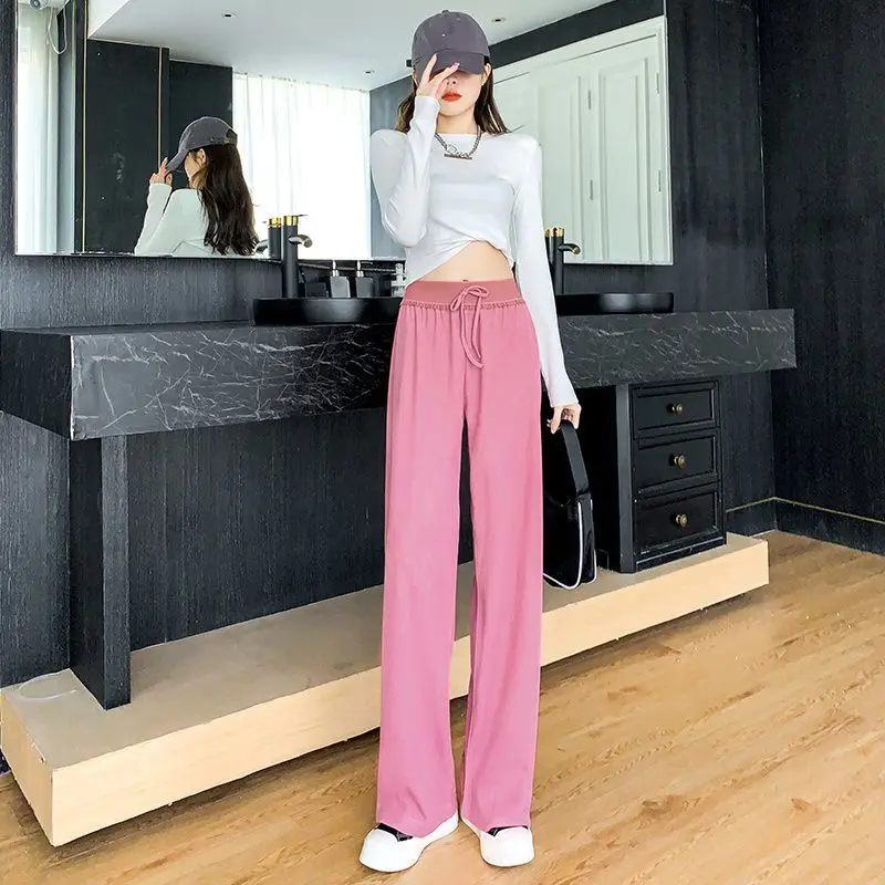 Large size ice silk wide leg pants women's 200kg high waist loose spring and summer thin casual versatile straight pants
Large size ice silk wide leg pants women's 200kg high waist loose spring and summer thin casual versatile straight pants