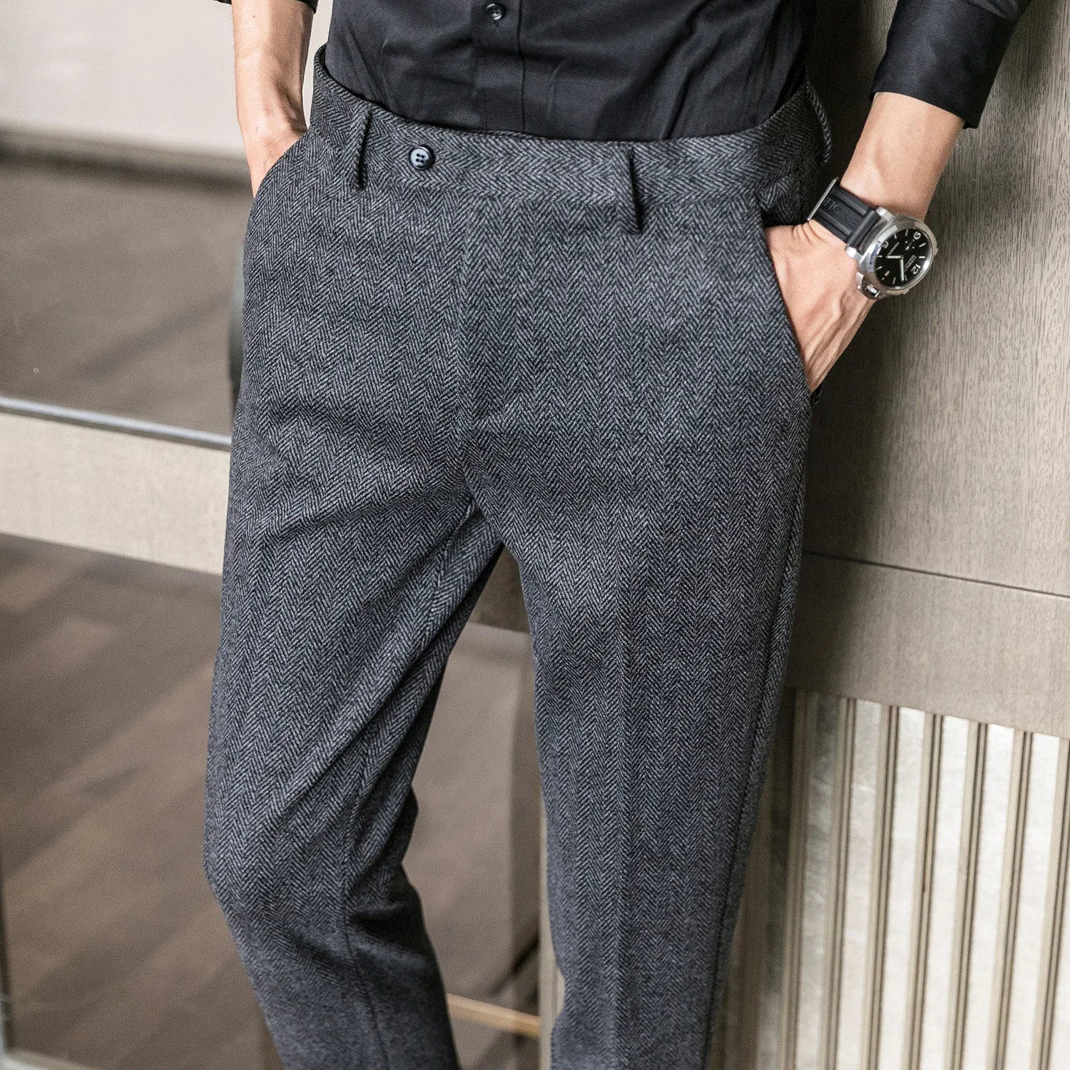Woolen Office Suit Pants Men Slim British Style Wool Business Formal Dress Trousers 2020 
Woolen Office Suit Pants Men Slim British Style Wool Business Formal Dress Trousers 2020