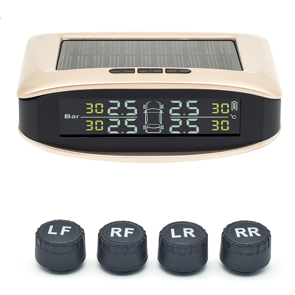 Solar Wireless Car Tire Pressure Monitoring System Pressure Monitoring System LCD Display Driver Fatigue Alarm
Solar Wireless Car Tire Pressure Monitoring System Pressure Monitoring System LCD Display Driver Fatigue Alarm