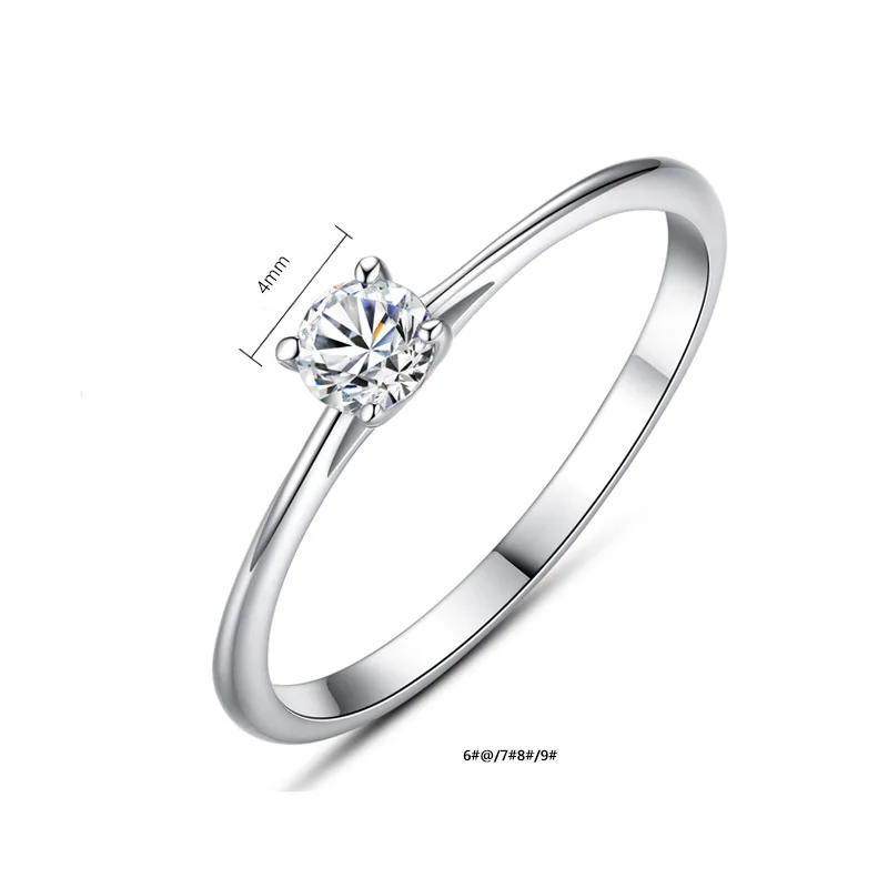 S925 pure silver fashion female engagement ring 4mm transparent CZ crystal zircon ring Finger Accessories Wedding Band
S925 pure silver fashion female engagement ring 4mm transparent CZ crystal zircon ring Finger Accessories Wedding Band