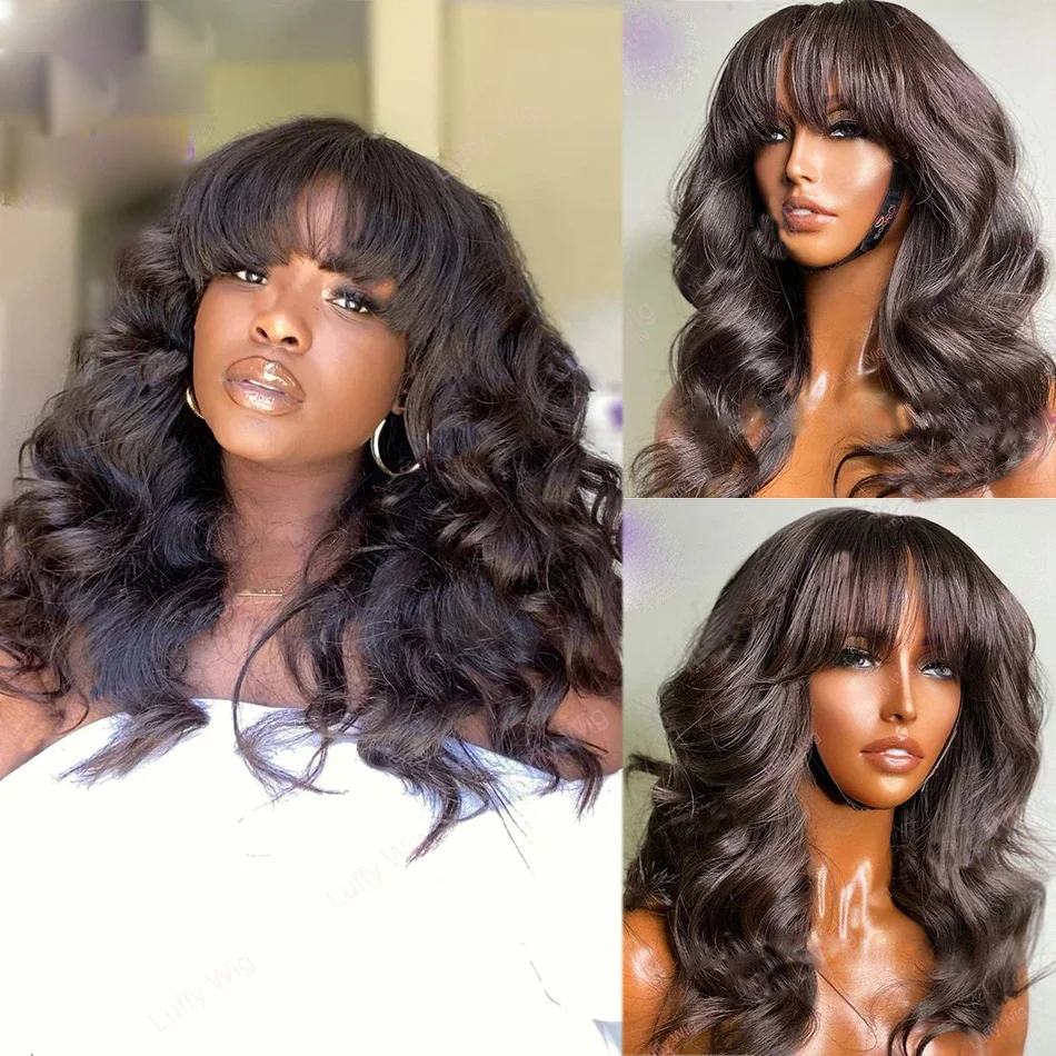 Glueless Wavy Fringe Wigs Lace Front Wig With Bangs Soft Hair T Part Synthetic Wig Prepluck With Baby Hair Cosplay Headband Wig
Glueless Wavy Fringe Wigs Lace Front Wig With Bangs Soft Hair T Part Synthetic Wig Prepluck With Baby Hair Cosplay Headband Wig