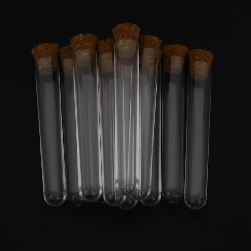 100Pcs/Lot Transparent Plastic Test Tube with Cork Stoppers Round Bottom 13X78mm School Laboratory Educational Supplies 
100Pcs/Lot Transparent Plastic Test Tube with Cork Stoppers Round Bottom 13X78mm School Laboratory Educational Supplies