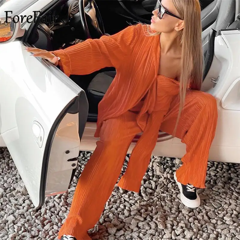 Forefair 2021 Autumn Pleated Women Matching Set Ladies Fashion Casual Loose Button Up Shirts and Pants Outfits Two Piece Set
Forefair 2021 Autumn Pleated Women Matching Set Ladies Fashion Casual Loose Button Up Shirts and Pants Outfits Two Piece Set
