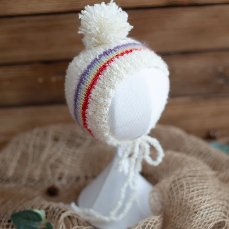 Vintage Newborn photography Props Hat Hand Knitted Sleep Bonnet Crochet Baby Star Photo Product | Мать и ребенок