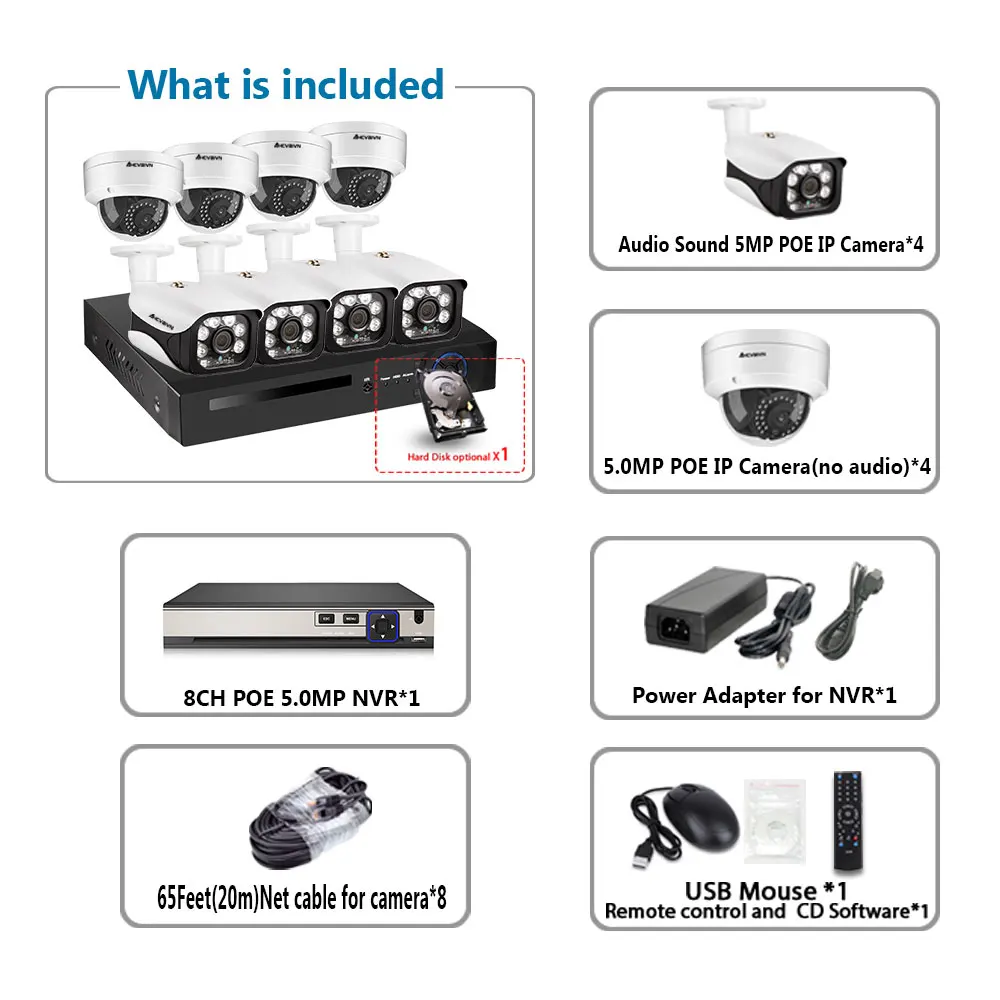 Face Detection H.265 8CH 5MP 4K HD CCTV Set Video Surveillance Kit Security Camera System Audio IP Cam P2P POE NVR Kit 2TB HDD
Face Detection H.265 8CH 5MP 4K HD CCTV Set Video Surveillance Kit Security Camera System Audio IP Cam P2P POE NVR Kit 2TB HDD