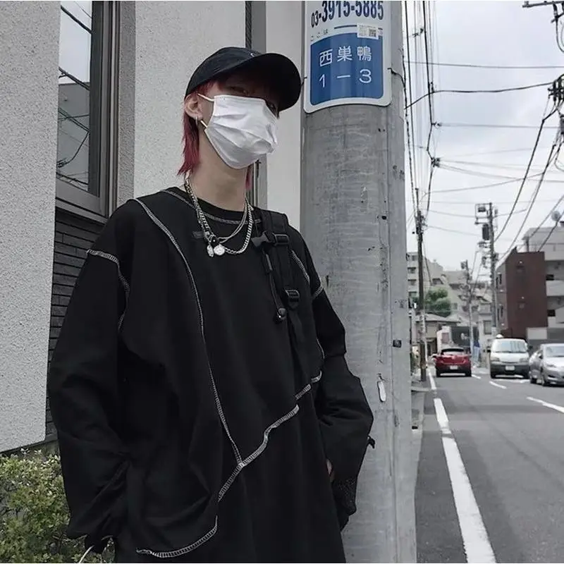 Reverse Line Shirt Men Women Korean Fashion Retro O-neck Trend Long-sleeved Couples High Street All-match Hip-hop Stitching Tops
Reverse Line Shirt Men Women Korean Fashion Retro O-neck Trend Long-sleeved Couples High Street All-match Hip-hop Stitching Tops