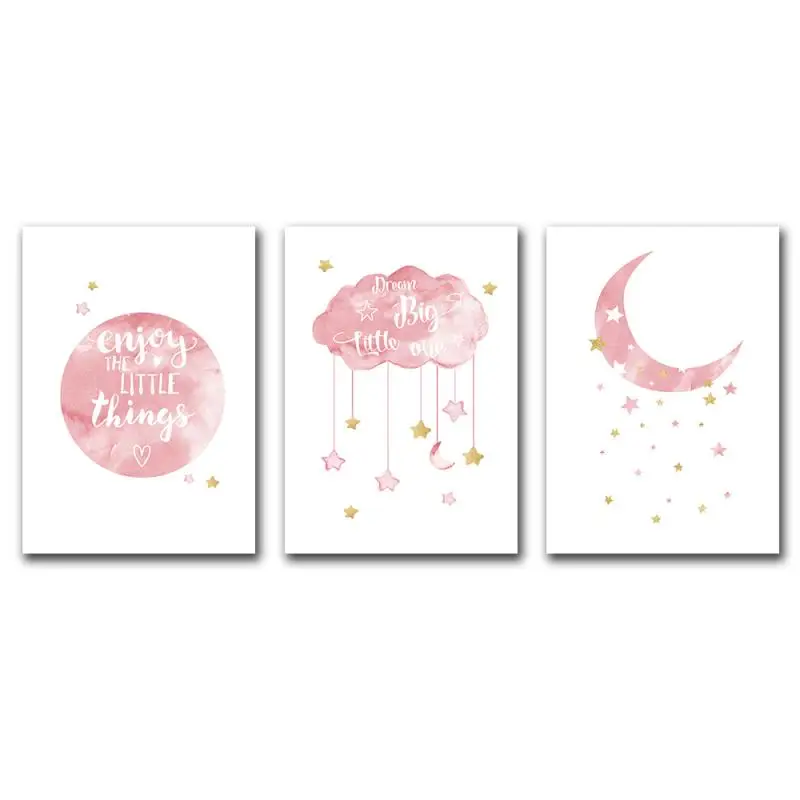 Pink Moon Cloud Nordic Children Poster Watercolor Painting Canvas Art Print Nursery Wall Art Picture Home Decor Baby Bedroom
Pink Moon Cloud Nordic Children Poster Watercolor Painting Canvas Art Print Nursery Wall Art Picture Home Decor Baby Bedroom