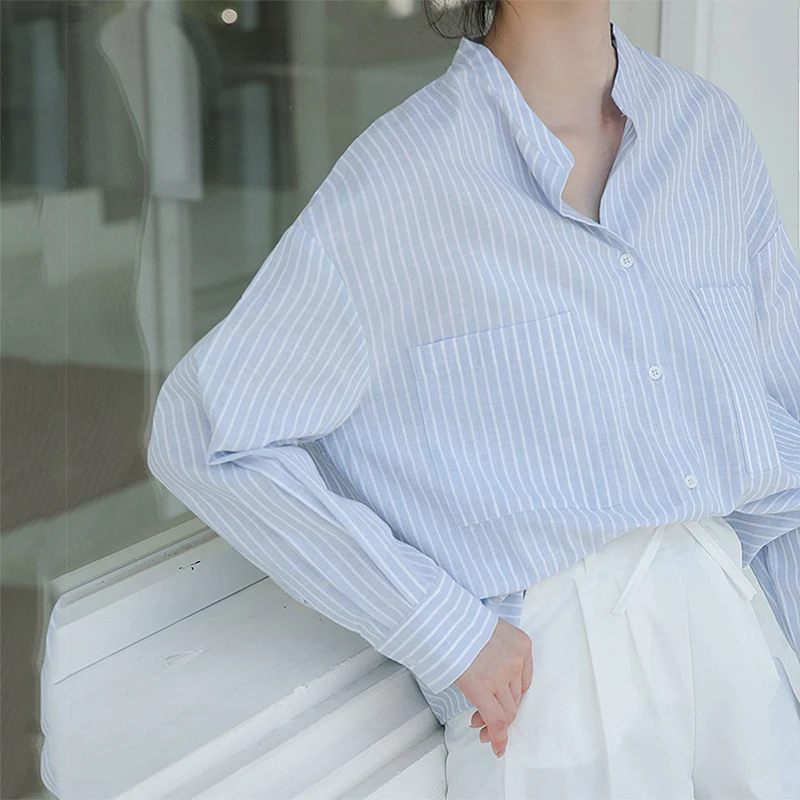 BETHQUENOY Spring Ladies Tops 2021 Striped Blouses Chemise Femme O-Neck Shirts Women Camisas De Mujer Long Sleeve Woman Clothes
BETHQUENOY Spring Ladies Tops 2021 Striped Blouses Chemise Femme O-Neck Shirts Women Camisas De Mujer Long Sleeve Woman Clothes