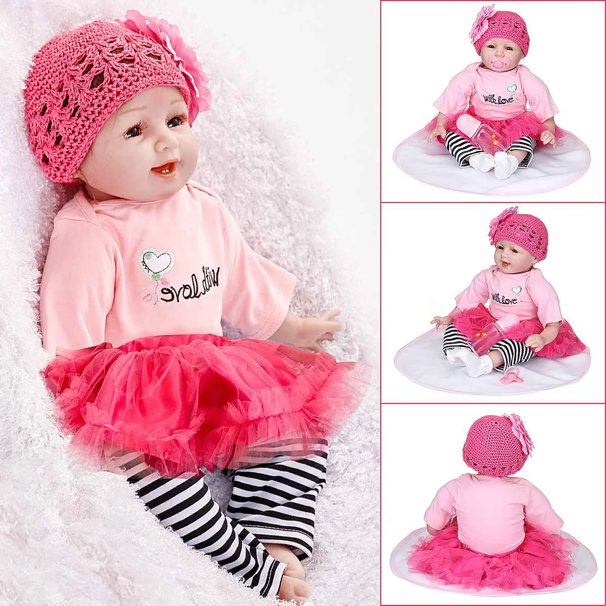 New Toys 55cm Soft Dolls Surprises Gifts Baby Realistic Doll Vinyl Boneca Doll +Clothes
New Toys 55cm Soft Dolls Surprises Gifts Baby Realistic Doll Vinyl Boneca Doll +Clothes