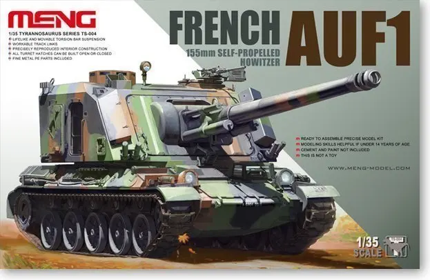 

Meng TS-004 1/35 French 155mm Self-Propelled Howitzer AUF-1 Armour Display Toy Plastic Assembly Model Kit