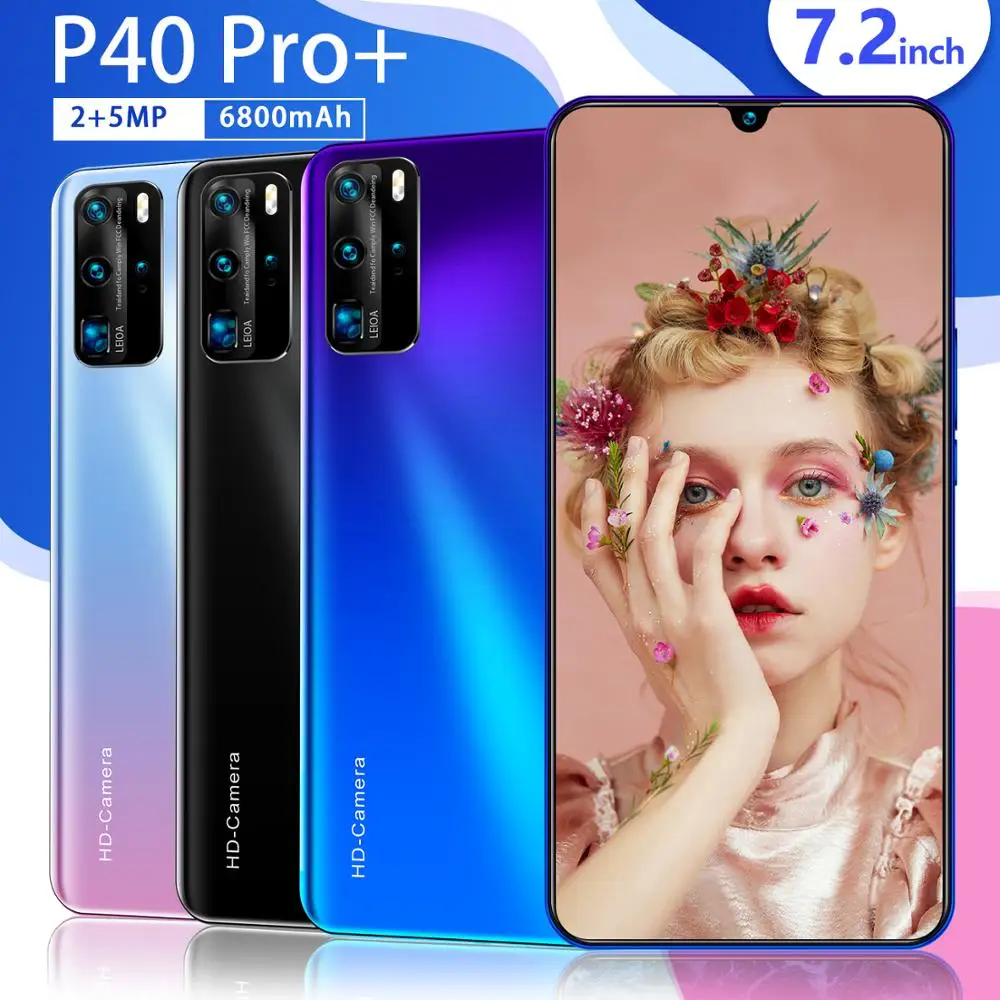 

Global Version SHIQIANG P40 Pro+ 7.2 Inch 2+16GB Mobile Phone Android9.1 Octa Core 2 SIM Card 6800mAh Face ID 2+5MP Cell Phones