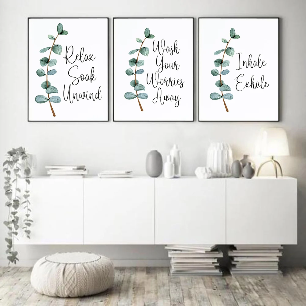 Inhale Exhale canvas Posters and Prints Toilet Quote Modular Botanical Wall Art Wall Pictures For Bathroom Home Canvas Painting 
Inhale Exhale canvas Posters and Prints Toilet Quote Modular Botanical Wall Art Wall Pictures For Bathroom Home Canvas Painting