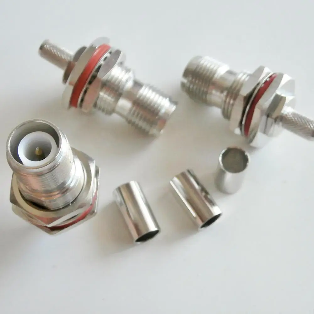 RF Coax Connector RPTNC RP TNC Female With O-ring Bulkhead Panel Nut Crimp for LMR195 RG58 RG142 RG223 RG400 Cable Plug Adapters
RF Coax Connector RPTNC RP TNC Female With O-ring Bulkhead Panel Nut Crimp for LMR195 RG58 RG142 RG223 RG400 Cable Plug Adapters