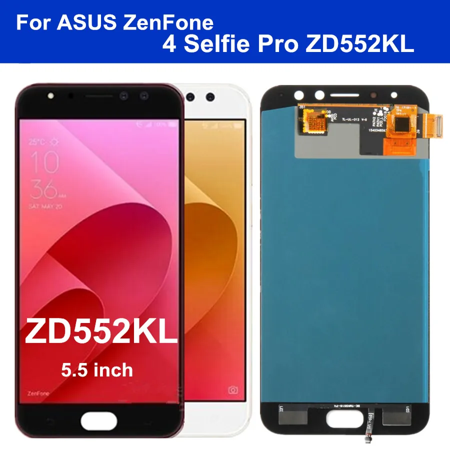 ЖК-экран AMOLED 5,5 дюйма для ASUS ZenFone 4 Selfie Pro ZD552KL Z01MD, сенсорная панель с дигитайзером в сборе для Asus ZD552KL, дисплей
ЖК-экран AMOLED 5,5 дюйма для ASUS ZenFone 4 Selfie Pro ZD552KL Z01MD, сенсорная панель с дигитайзером в сборе для Asus ZD552KL, дисплей
