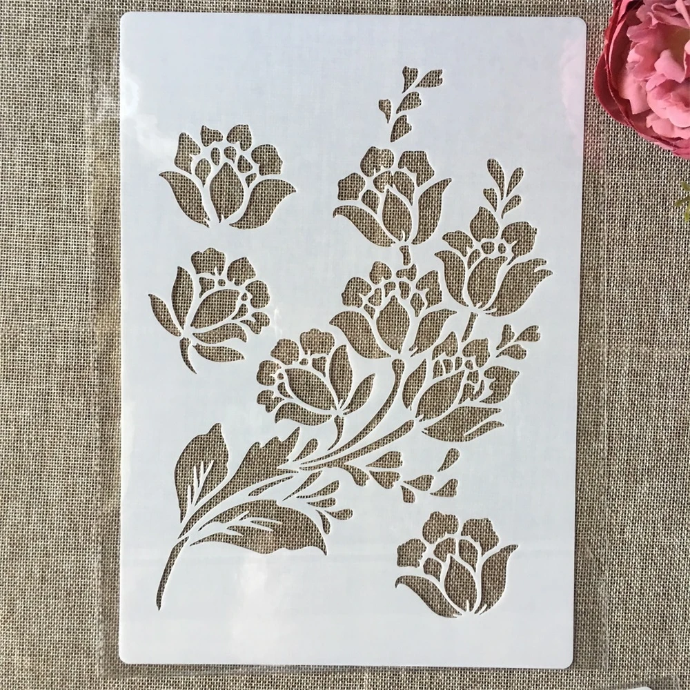 4Pcs A4 29cm Flower Leaves Butterfly DIY Layering Stencils Wall Painting Scrapbook Coloring Embossing Album Decorative Template 
4Pcs A4 29cm Flower Leaves Butterfly DIY Layering Stencils Wall Painting Scrapbook Coloring Embossing Album Decorative Template