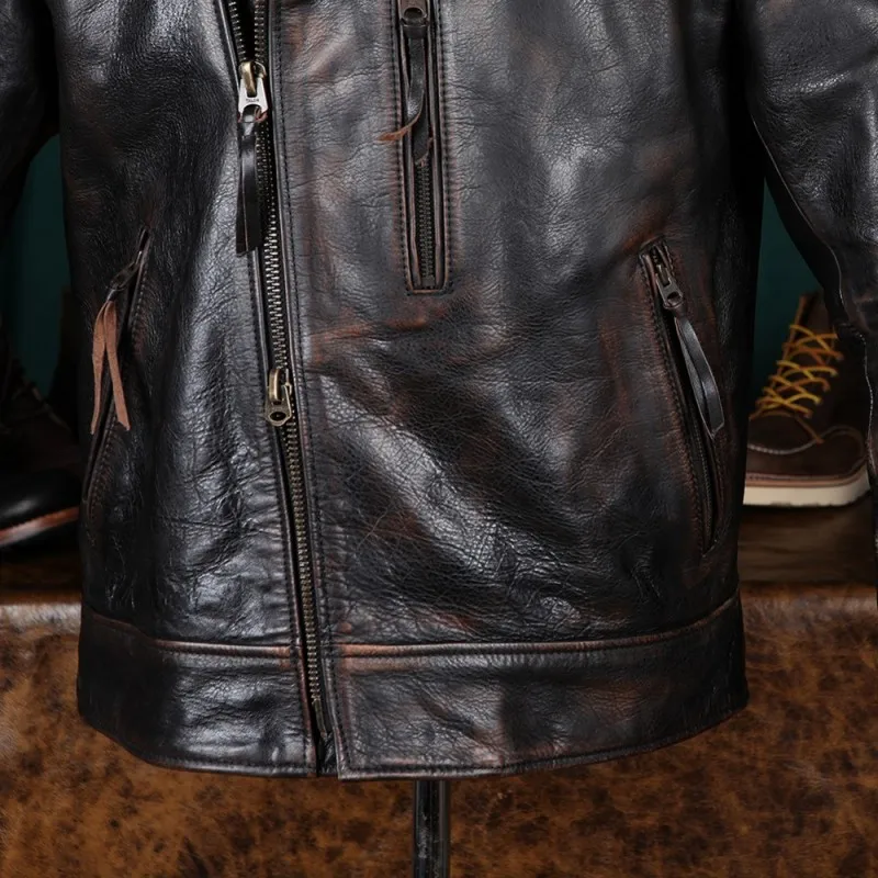 Vintage Zipper Biker Men Jackets Punk Black Bomber Genuine Leather Coat Male Brand Casual Slim Fit Cargo Jacket Male 2XL 3XL
Vintage Zipper Biker Men Jackets Punk Black Bomber Genuine Leather Coat Male Brand Casual Slim Fit Cargo Jacket Male 2XL 3XL
