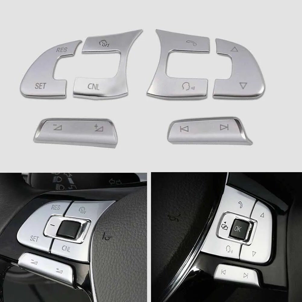 Interior Silver Steering Wheel Control Button Switch Cover Trim For VW B8 A Set Car Steering Wheels Buttons Kit Decorate
Interior Silver Steering Wheel Control Button Switch Cover Trim For VW B8 A Set Car Steering Wheels Buttons Kit Decorate
