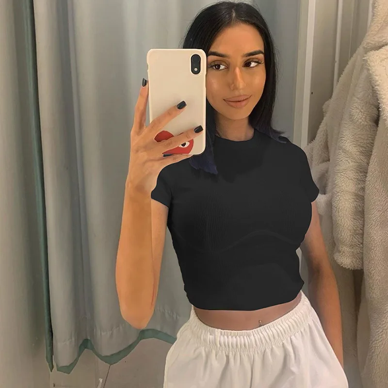 Spring fashion 2021 round collar short sleeve cultivate one's morality show hilum outside the leggings pure color T-shirt girl
Spring fashion 2021 round collar short sleeve cultivate one's morality show hilum outside the leggings pure color T-shirt girl