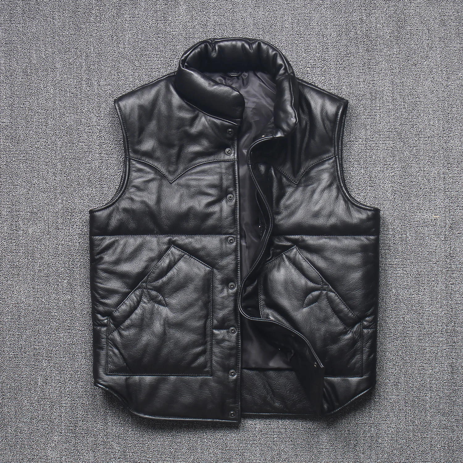 2021 Black Casual Style Genuine Leather Vest Men Stand Collar Real Natural Cowhide Spring Slim Fit Short Spliced Coat
2021 Black Casual Style Genuine Leather Vest Men Stand Collar Real Natural Cowhide Spring Slim Fit Short Spliced Coat