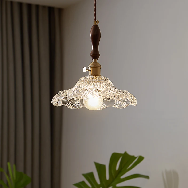 Nordic INS Japanese style retro chandelier bedside restaurant bar chandelier walnut glass brass single head chandelier
Nordic INS Japanese style retro chandelier bedside restaurant bar chandelier walnut glass brass single head chandelier