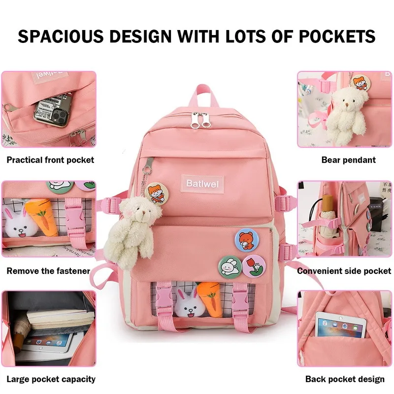 4 Pieces Set High School backpack Bags for Teenage Girl Canvas Travel Backpack Women Bookbags Teen Student Schoolbag Fashion
4 Pieces Set High School backpack Bags for Teenage Girl Canvas Travel Backpack Women Bookbags Teen Student Schoolbag Fashion