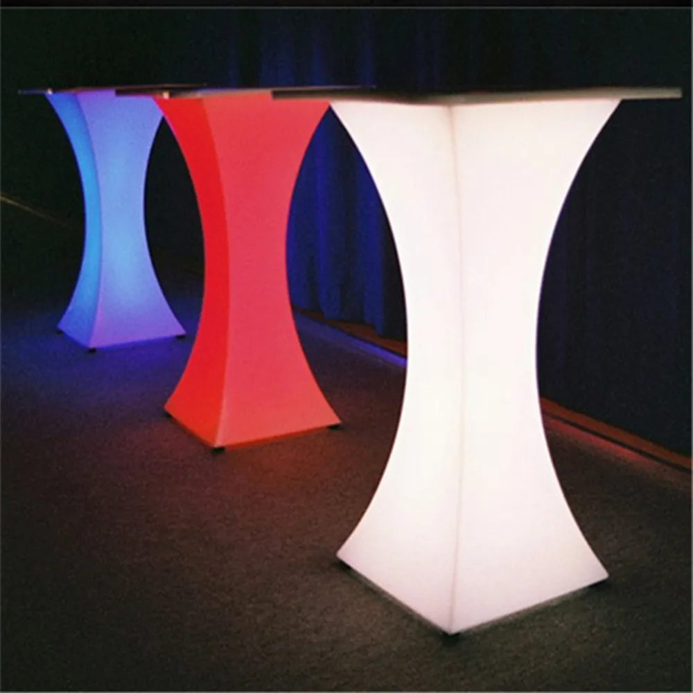 

Illuminated LED Round Cocktail Table For Coffee Station/Party/Hotel/Bar Creative Coffee Table LED Bubble Light. Bar Table Set
