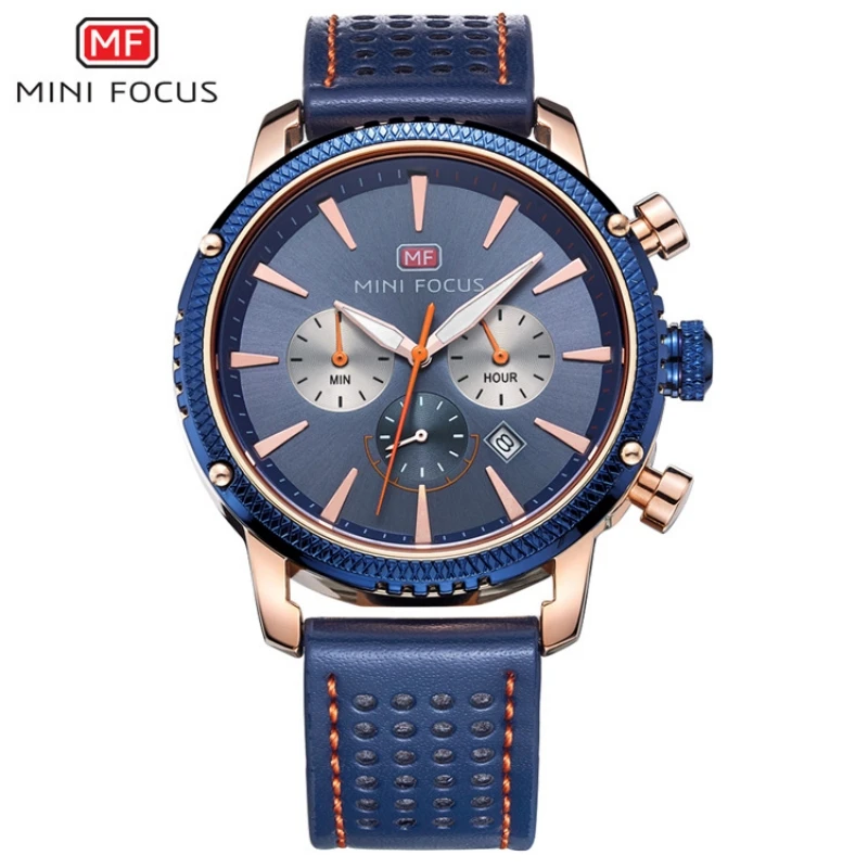Men's watch business fashion three eyes six needle calendar waterproof leather strap 0010G
Men's watch business fashion three eyes six needle calendar waterproof leather strap 0010G